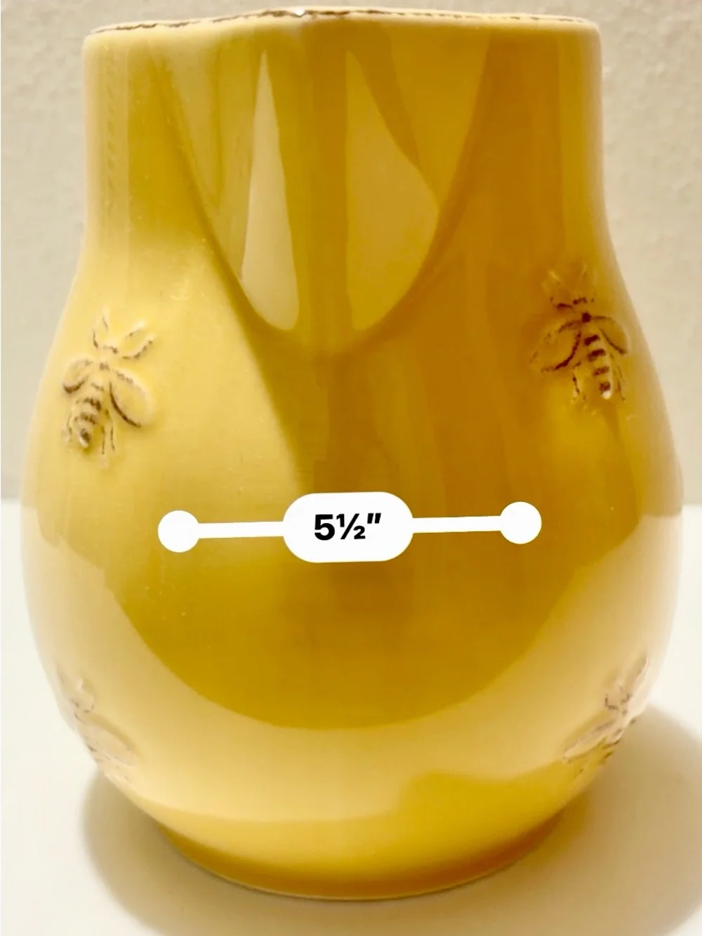 Matceramica Yellow Embossed Bee Ceramic Pitcher, made in Portugal-Dining